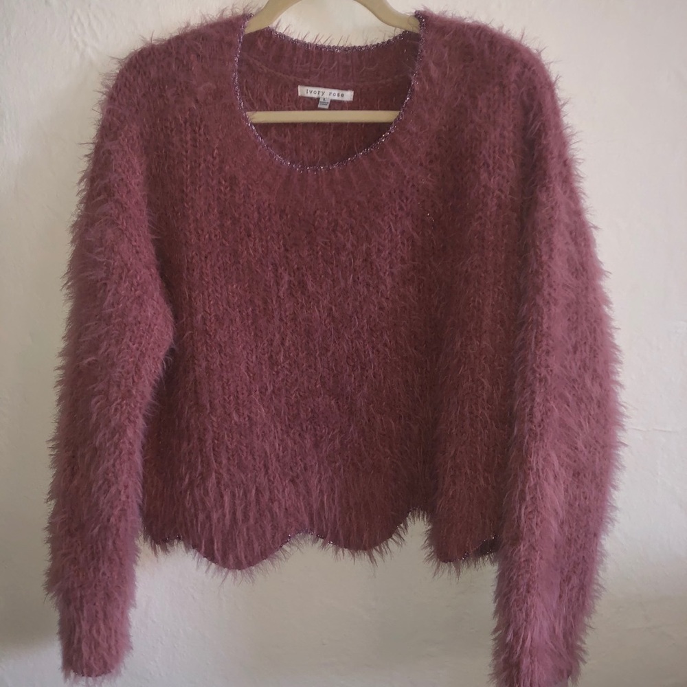 Fuzzy pink sweater